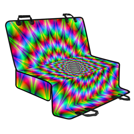 Spiky Psychedelic Optical Illusion Pet Car Back Seat Cover