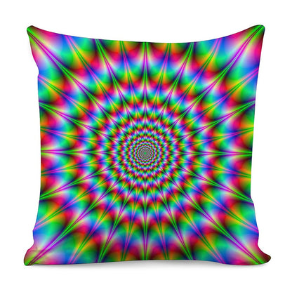 Spiky Psychedelic Optical Illusion Pillow Cover