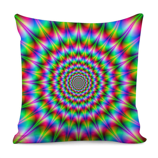 Spiky Psychedelic Optical Illusion Pillow Cover