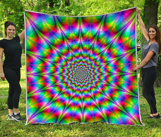 Spiky Psychedelic Optical Illusion Quilt