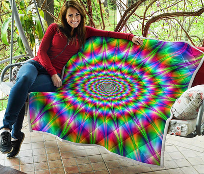 Spiky Psychedelic Optical Illusion Quilt