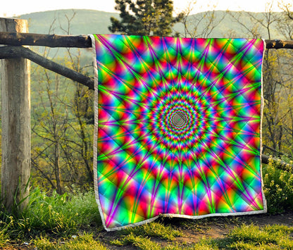 Spiky Psychedelic Optical Illusion Quilt