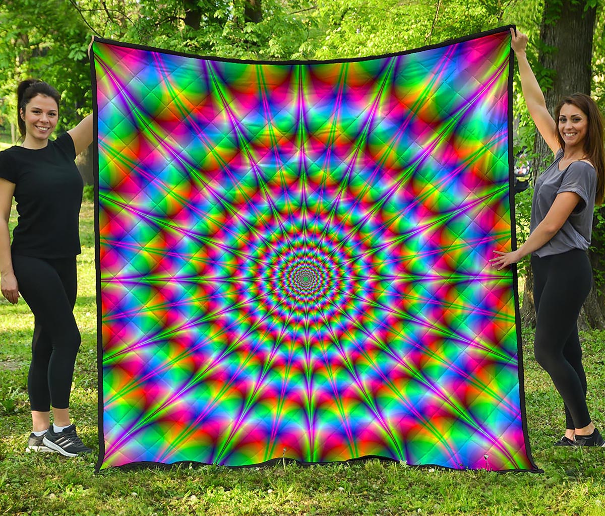 Spiky Psychedelic Optical Illusion Quilt