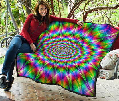 Spiky Psychedelic Optical Illusion Quilt