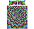 Spiky Psychedelic Optical Illusion Quilt Bed Set