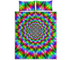 Spiky Psychedelic Optical Illusion Quilt Bed Set