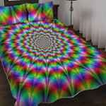 Spiky Psychedelic Optical Illusion Quilt Bed Set