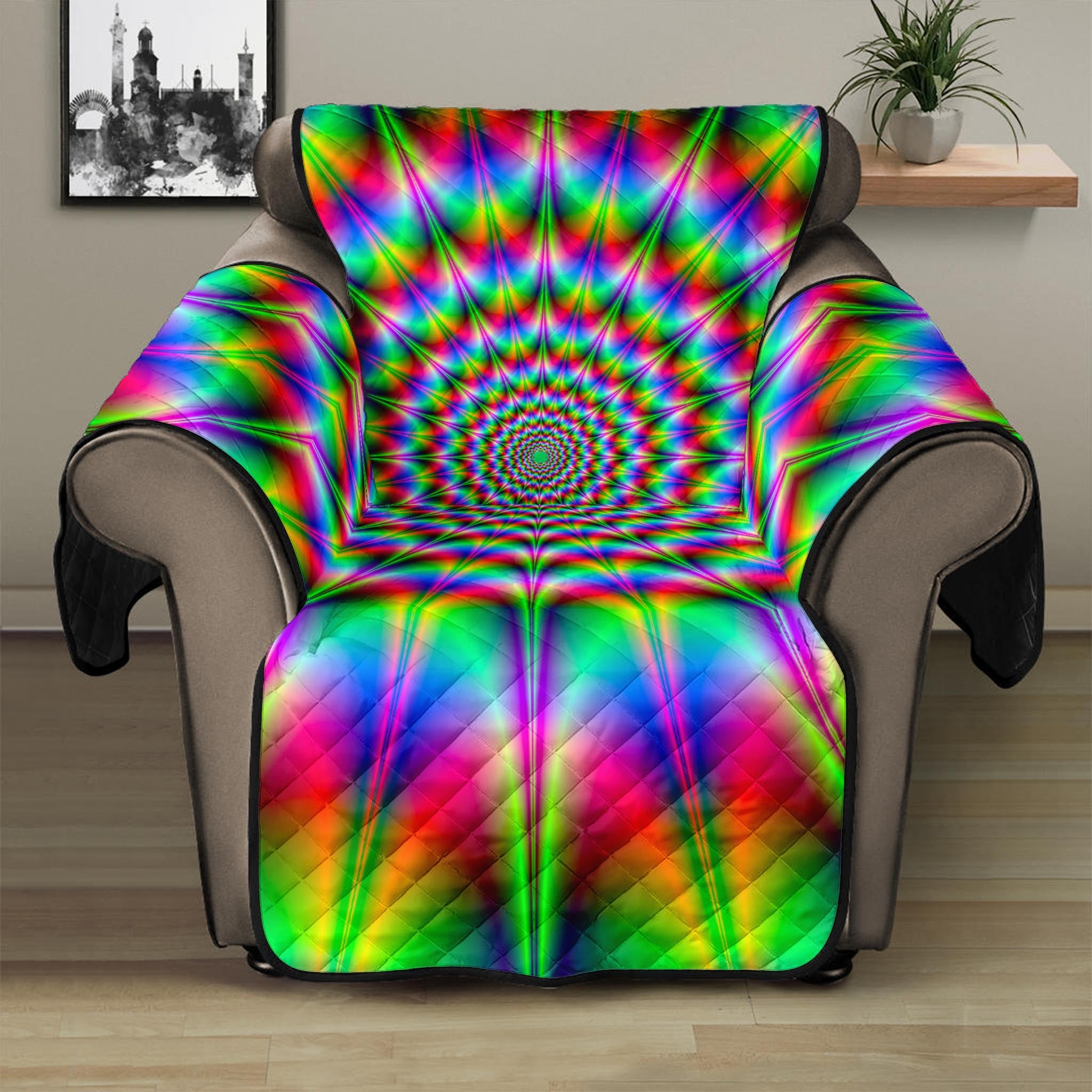 Spiky Psychedelic Optical Illusion Recliner Protector