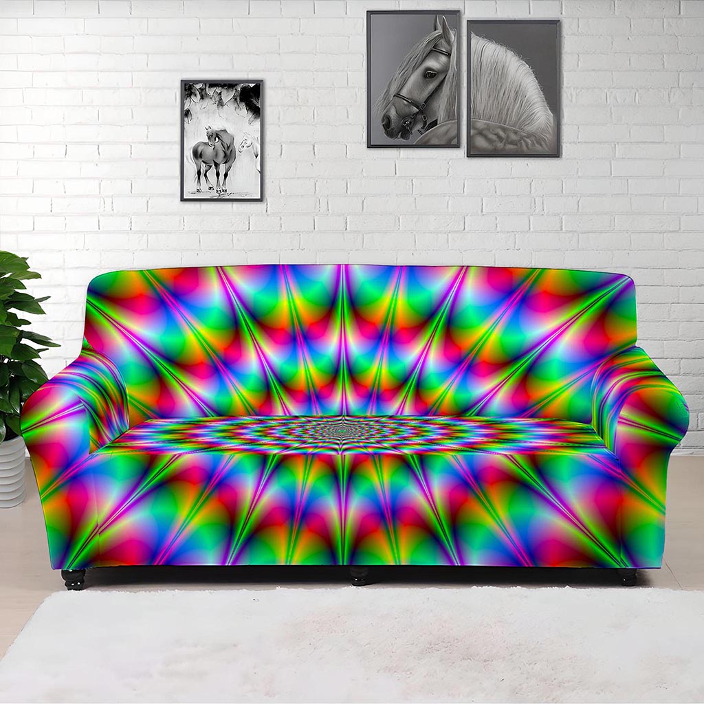 Spiky Psychedelic Optical Illusion Sofa Cover