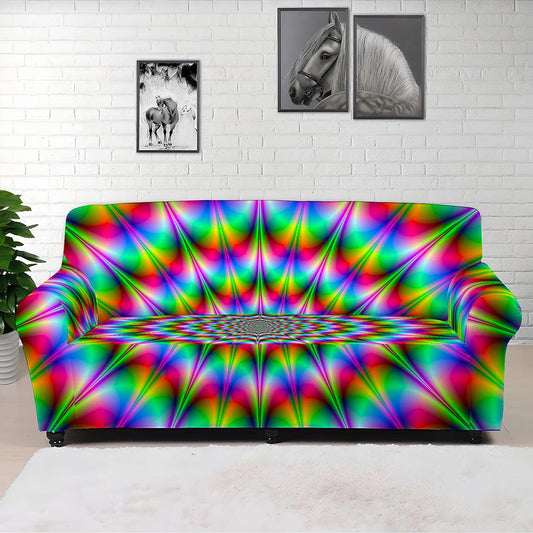 Spiky Psychedelic Optical Illusion Sofa Cover