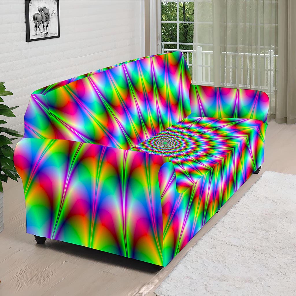 Spiky Psychedelic Optical Illusion Sofa Cover
