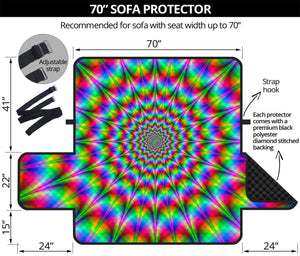 Spiky Psychedelic Optical Illusion Sofa Protector