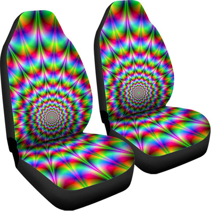 Spiky Psychedelic Optical Illusion Universal Fit Car Seat Covers