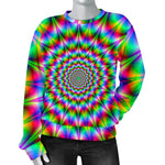 Spiky Psychedelic Optical Illusion Women's Crewneck Sweatshirt GearFrost
