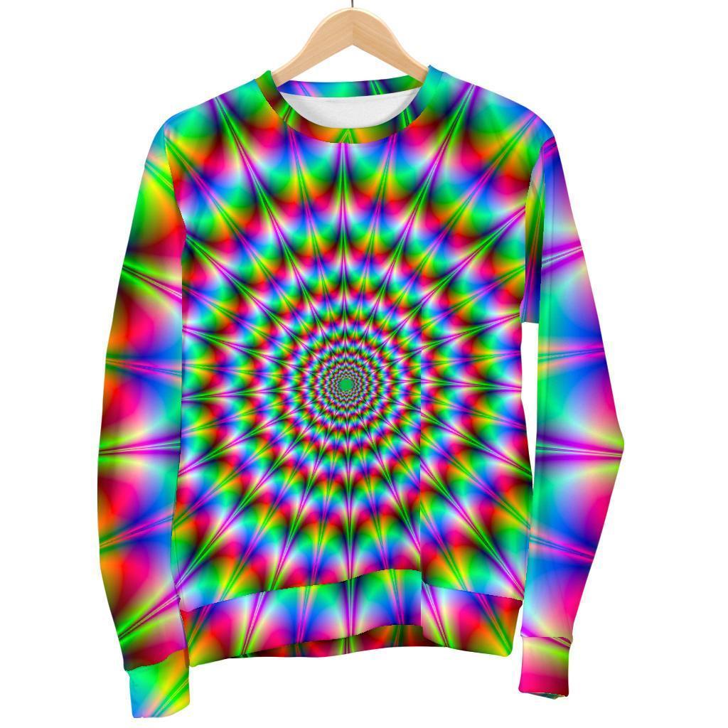 Spiky Psychedelic Optical Illusion Women's Crewneck Sweatshirt GearFrost