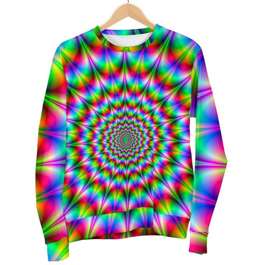 Spiky Psychedelic Optical Illusion Women's Crewneck Sweatshirt GearFrost