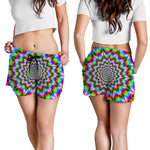Spiky Psychedelic Optical Illusion Women's Shorts