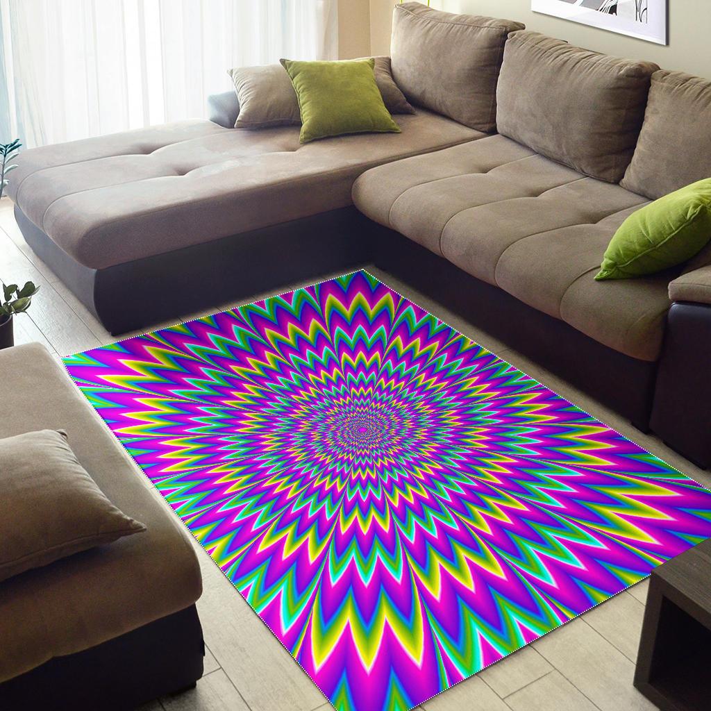 Spiky Spiral Moving Optical Illusion Area Rug GearFrost