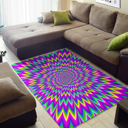Spiky Spiral Moving Optical Illusion Area Rug GearFrost