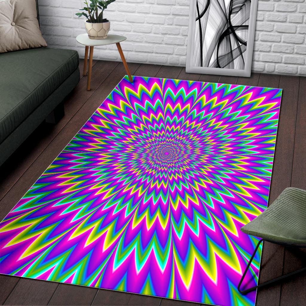 Spiky Spiral Moving Optical Illusion Area Rug GearFrost