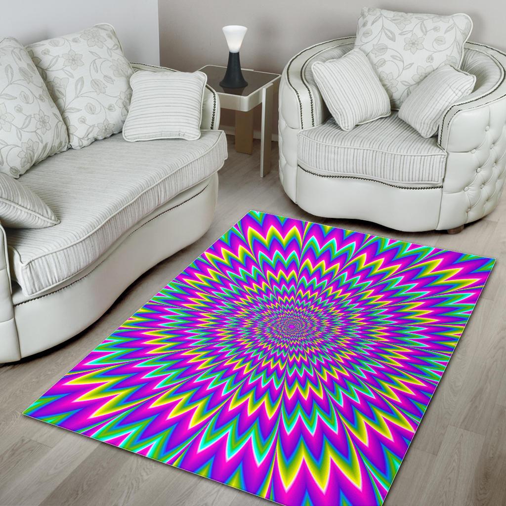 Spiky Spiral Moving Optical Illusion Area Rug GearFrost