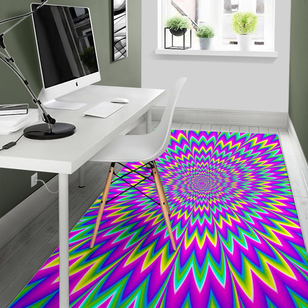 Spiky Spiral Moving Optical Illusion Area Rug GearFrost