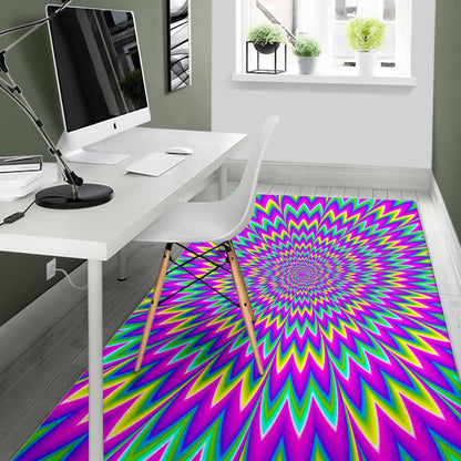 Spiky Spiral Moving Optical Illusion Area Rug GearFrost