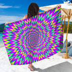 Spiky Spiral Moving Optical Illusion Beach Sarong Wrap