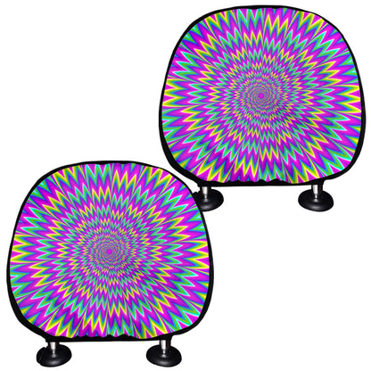 Spiky Spiral Moving Optical Illusion Car Headrest Covers