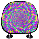 Spiky Spiral Moving Optical Illusion Car Headrest Covers