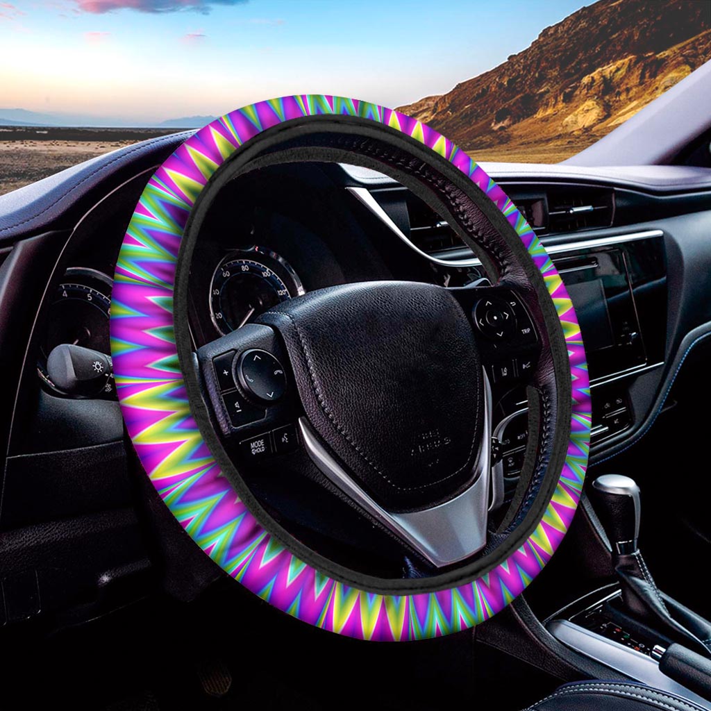 Spiky Spiral Moving Optical Illusion Car Steering Wheel Cover
