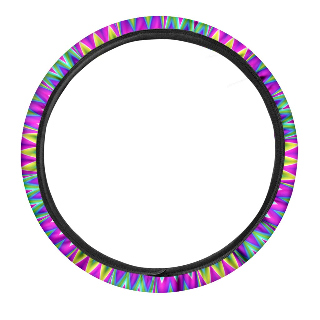 Spiky Spiral Moving Optical Illusion Car Steering Wheel Cover