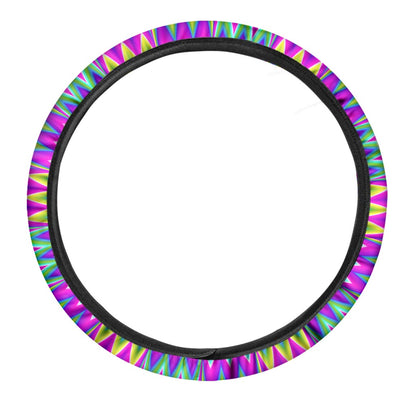 Spiky Spiral Moving Optical Illusion Car Steering Wheel Cover