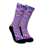 Spiky Spiral Moving Optical Illusion Crew Socks