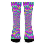 Spiky Spiral Moving Optical Illusion Crew Socks