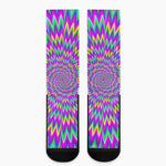 Spiky Spiral Moving Optical Illusion Crew Socks