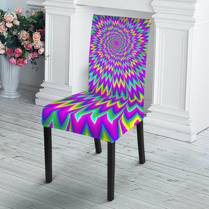 Spiky Spiral Moving Optical Illusion Dining Chair Slipcover