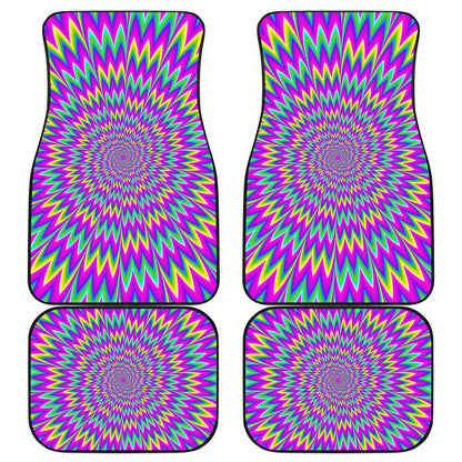 Spiky Spiral Moving Optical Illusion Front and Back Car Floor Mats