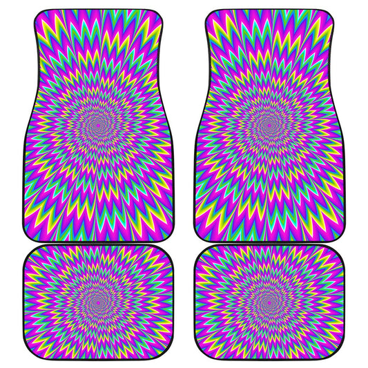 Spiky Spiral Moving Optical Illusion Front and Back Car Floor Mats