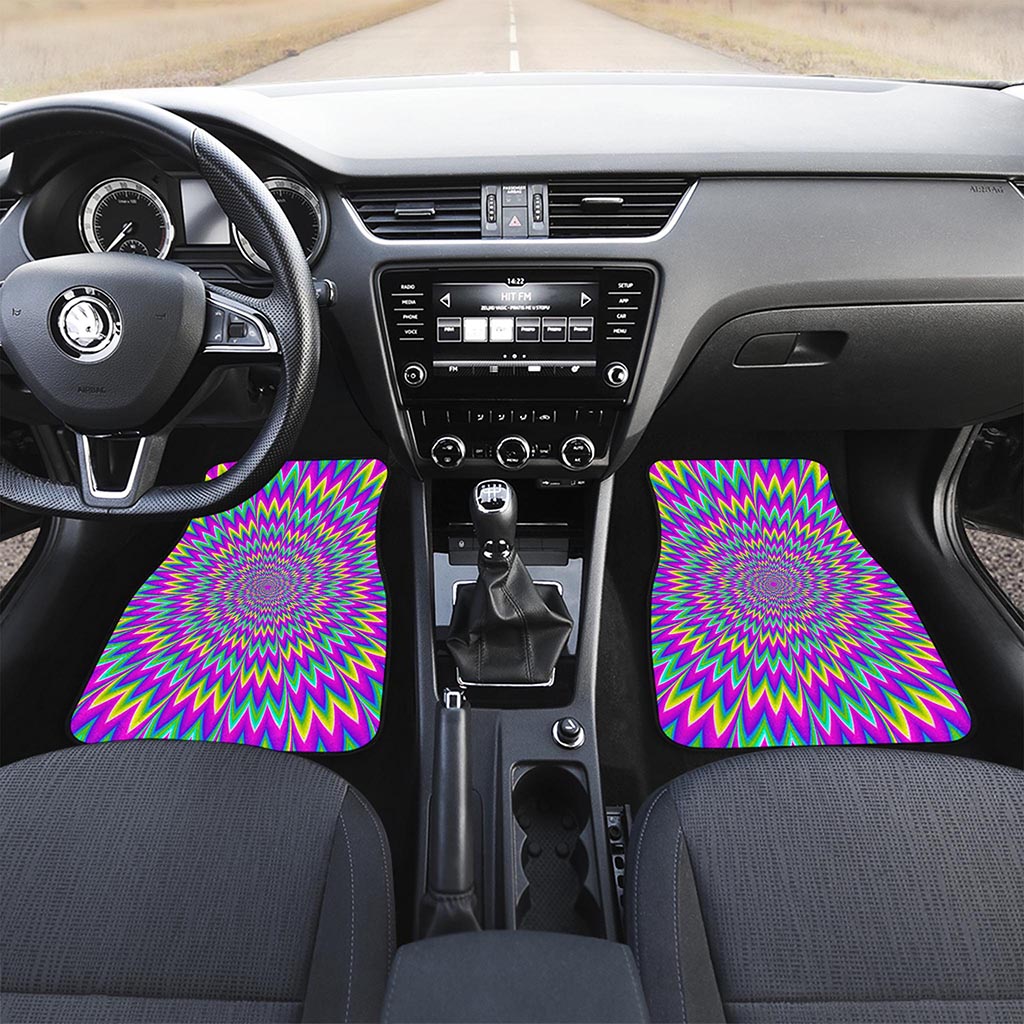 Spiky Spiral Moving Optical Illusion Front and Back Car Floor Mats