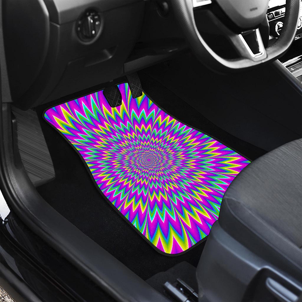 Spiky Spiral Moving Optical Illusion Front and Back Car Floor Mats