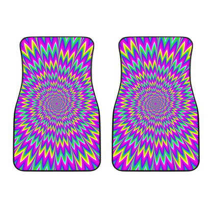 Spiky Spiral Moving Optical Illusion Front Car Floor Mats