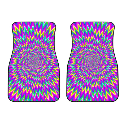 Spiky Spiral Moving Optical Illusion Front Car Floor Mats