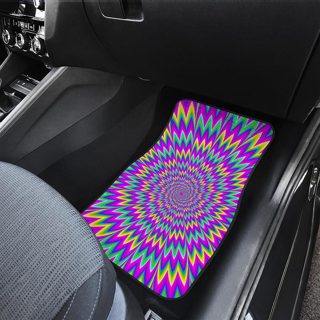 Spiky Spiral Moving Optical Illusion Front Car Floor Mats