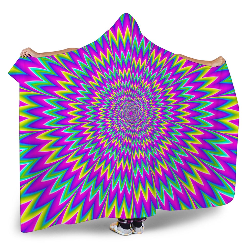Spiky Spiral Moving Optical Illusion Hooded Blanket