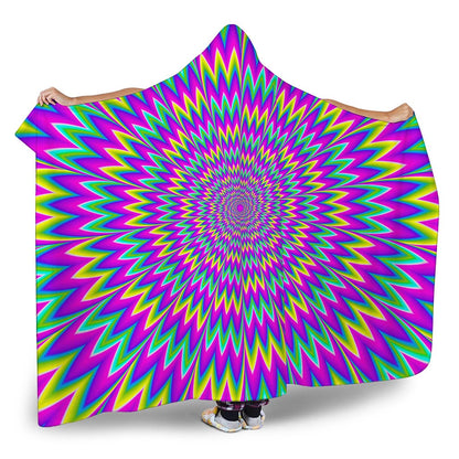 Spiky Spiral Moving Optical Illusion Hooded Blanket