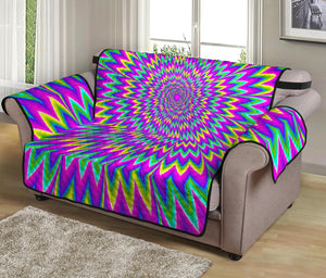 Spiky Spiral Moving Optical Illusion Loveseat Protector