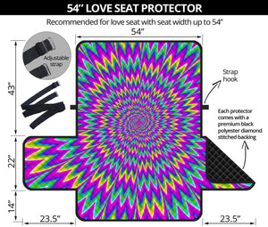 Spiky Spiral Moving Optical Illusion Loveseat Protector