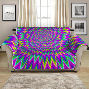 Spiky Spiral Moving Optical Illusion Loveseat Protector