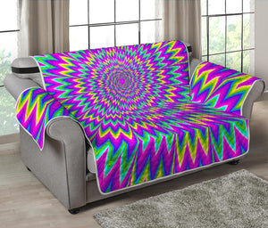 Spiky Spiral Moving Optical Illusion Loveseat Protector